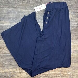 Vineyard Vines Women's XS Slinky Rib Wide Leg‎ Knit Sleep Pant Navy NEW